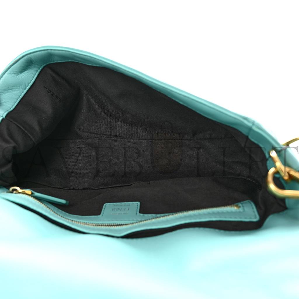 FENDI NAPPA FF 1974 EMBOSSED BAGUETTE TIFFANY (26*17*6cm) FENDI NAPPA FF 1974 EMBOSSED BAGUETTE TIFFANY (26*17*6cm)