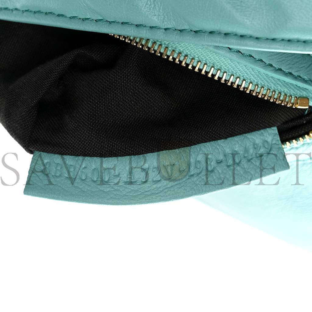 FENDI NAPPA FF 1974 EMBOSSED BAGUETTE TIFFANY (26*17*6cm) FENDI NAPPA FF 1974 EMBOSSED BAGUETTE TIFFANY (26*17*6cm)