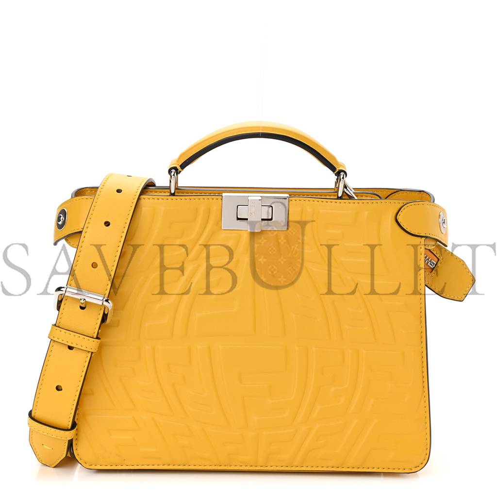 FENDI X SARAH COLEMAN NAPPA FF FISH EYE EMBOSSED MINI PEEKABOO I SEE U SATCHEL MIMOSA (25*20*9cm) FENDI X SARAH COLEMAN NAPPA FF FISH EYE EMBOSSED MINI PEEKABOO I SEE U SATCHEL MIMOSA (25*20*9cm)