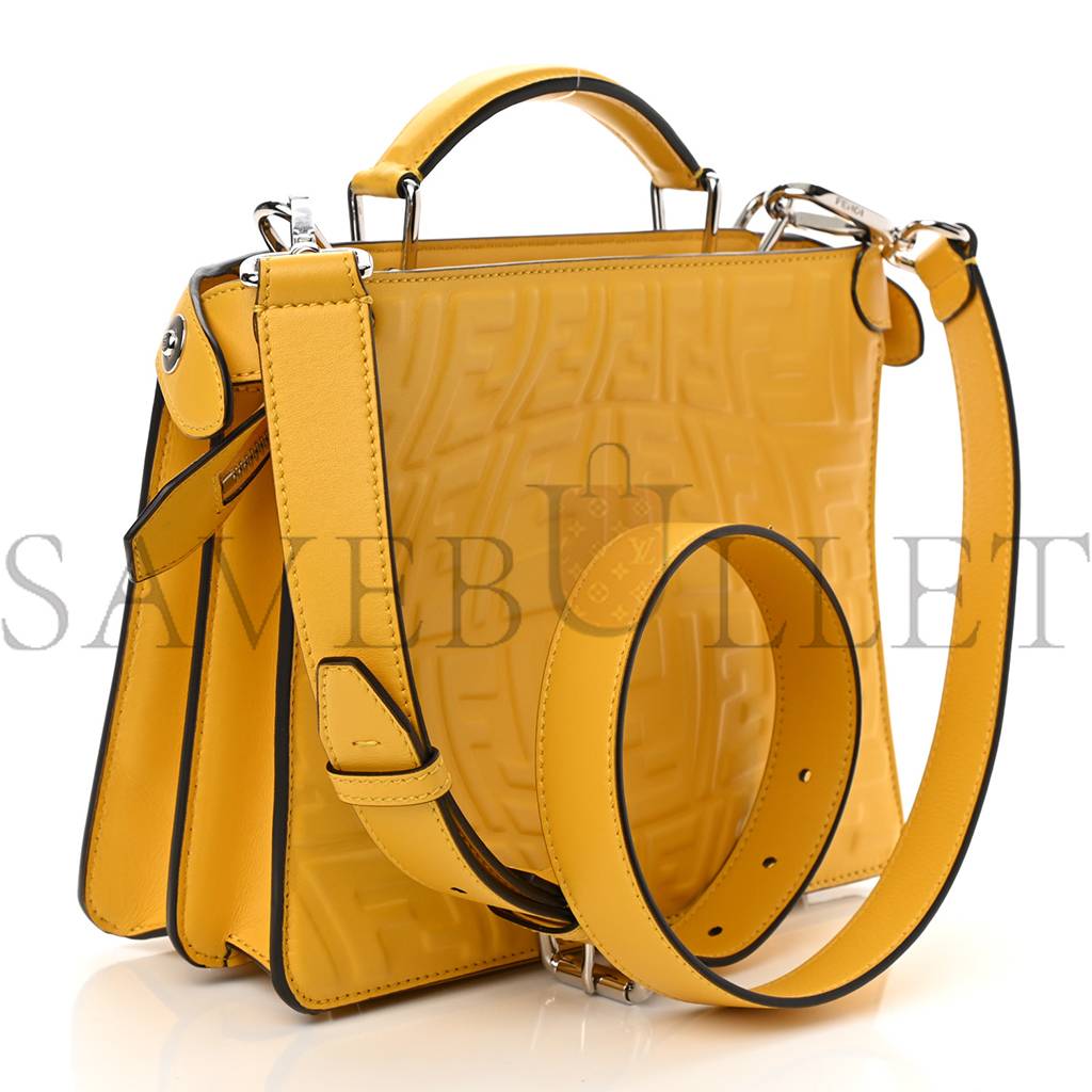 FENDI X SARAH COLEMAN NAPPA FF FISH EYE EMBOSSED MINI PEEKABOO I SEE U SATCHEL MIMOSA (25*20*9cm) FENDI X SARAH COLEMAN NAPPA FF FISH EYE EMBOSSED MINI PEEKABOO I SEE U SATCHEL MIMOSA (25*20*9cm)