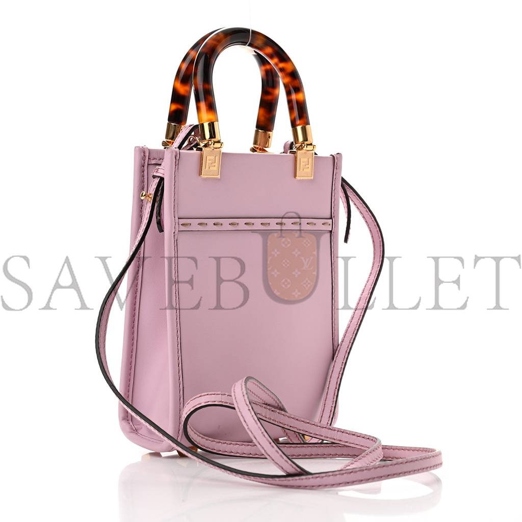 FENDI VITELLO KING PLEXIGLASS MINI FENDI SUNSHINE SHOPPER TOTE LAVANDA (17*13*5cm) FENDI VITELLO KING PLEXIGLASS MINI FENDI SUNSHINE SHOPPER TOTE LAVANDA (17*13*5cm)
