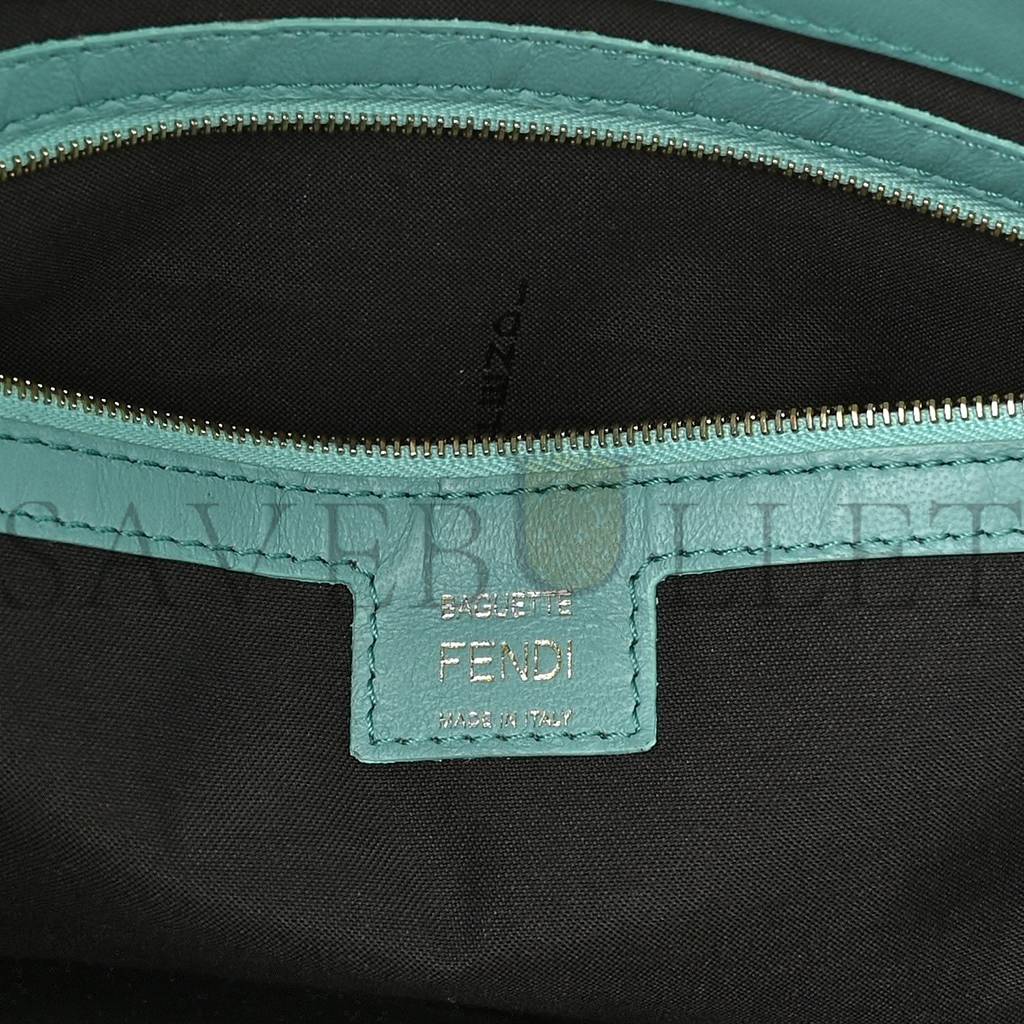 FENDI NAPPA FF 1974 EMBOSSED LARGE BAGUETTE TIFFANY (32*18*5cm) FENDI NAPPA FF 1974 EMBOSSED LARGE BAGUETTE TIFFANY (32*18*5cm)