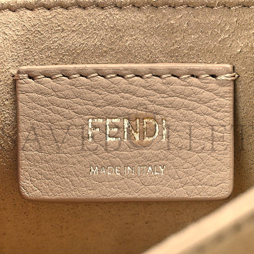 FENDI VITELLO LIBERTY BI-COLOR FF 1974 EMBOSSED CHAIN STRAP KAN U SHOULDER BAG BLACK MAYA (25*20*8cm) FENDI VITELLO LIBERTY BI-COLOR FF 1974 EMBOSSED CHAIN STRAP KAN U SHOULDER BAG BLACK MAYA (25*20*8cm)