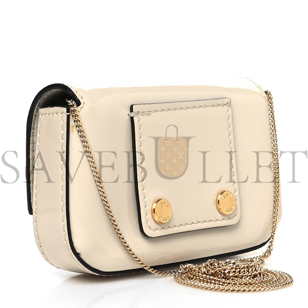 FENDI PATENT NANO BAGUETTE BELT CHARM WHITE (10*7*2cm) FENDI PATENT NANO BAGUETTE BELT CHARM WHITE (10*7*2cm)