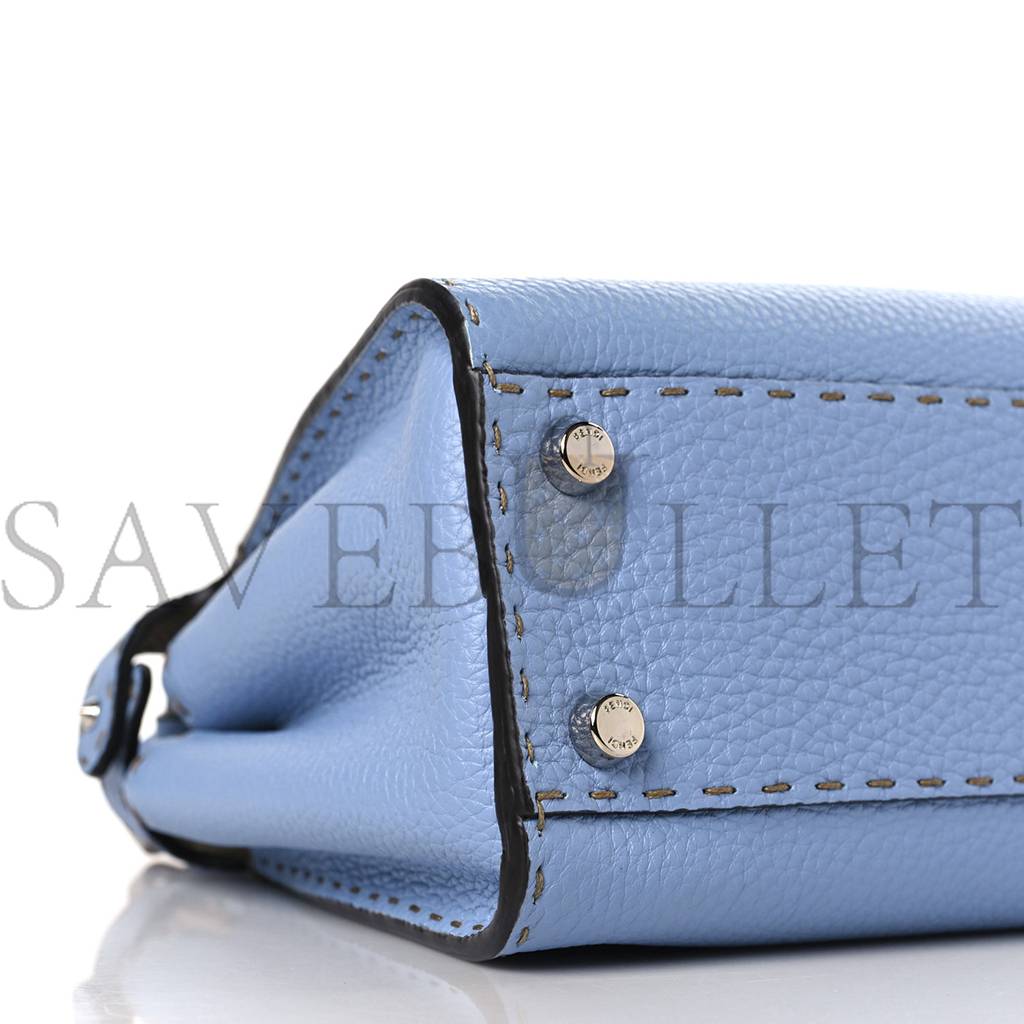 FENDI CUOIO ROMA SELLERIA CHAMOIS BI-COLOR MEDIUM PEEKABOO ICONIC ESSENTIALLY SATCHEL SKY BLUE LATTE (27*21*12cm) FENDI CUOIO ROMA SELLERIA CHAMOIS BI-COLOR MEDIUM PEEKABOO ICONIC ESSENTIALLY SATCHEL SKY BLUE LATTE (27*21*12cm)