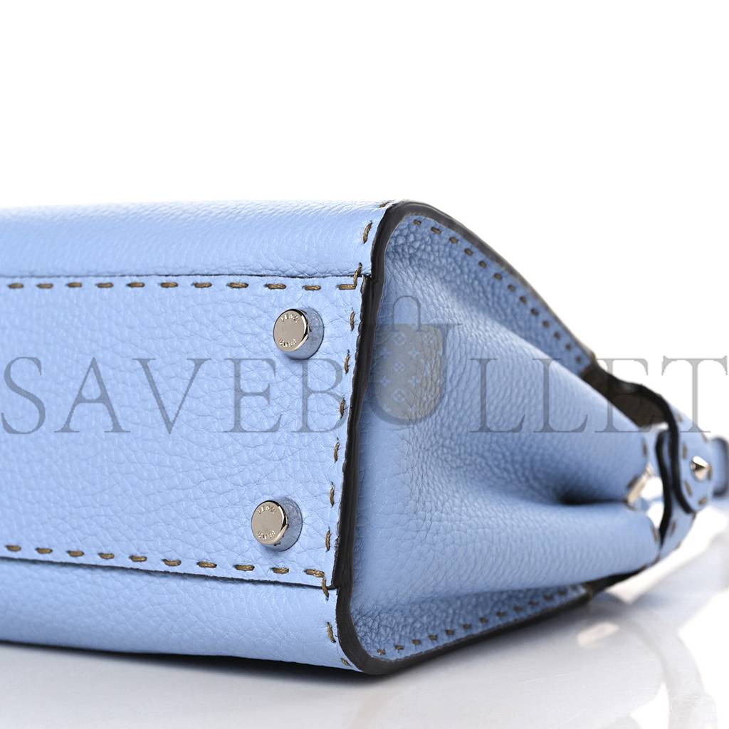 FENDI CUOIO ROMA SELLERIA CHAMOIS BI-COLOR MEDIUM PEEKABOO ICONIC ESSENTIALLY SATCHEL SKY BLUE LATTE (27*21*12cm) FENDI CUOIO ROMA SELLERIA CHAMOIS BI-COLOR MEDIUM PEEKABOO ICONIC ESSENTIALLY SATCHEL SKY BLUE LATTE (27*21*12cm)