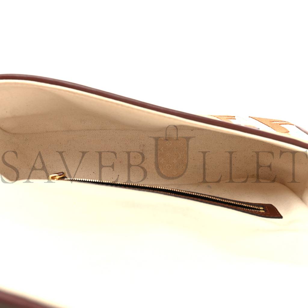 FENDI X SARA COLEMAN CANVAS VITELLO KING SETA FF FISH EYE EMBROIDERED BAGUETTE GREZZO MULTICOLOR GHIANDA (28*15*8cm) FENDI X SARA COLEMAN CANVAS VITELLO KING SETA FF FISH EYE EMBROIDERED BAGUETTE GREZZO MULTICOLOR GHIANDA (28*15*8cm)
