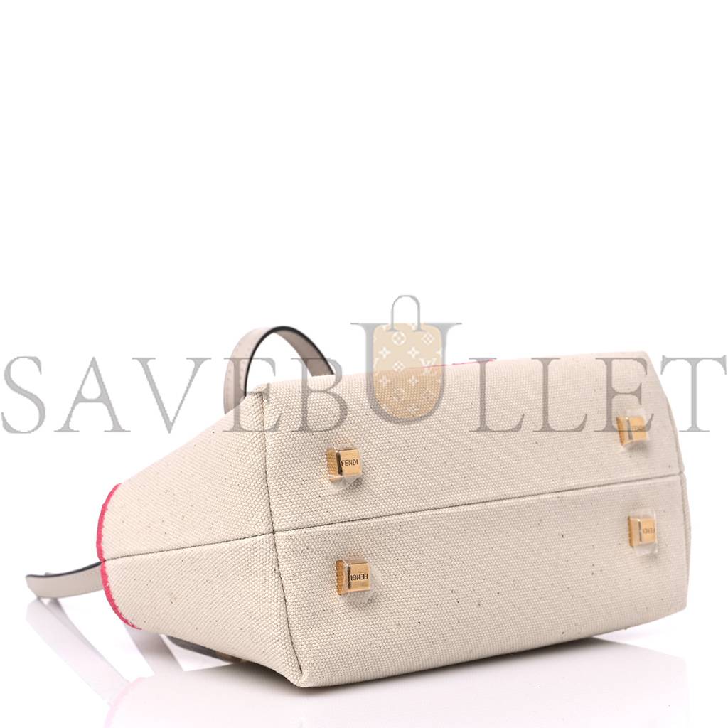 FENDI CANVAS PLEXIGLASS LOGO EMBROIDERED MINI BY THE WAY TOP HANDLE BOSTON BAG GREZZO PINK DALIA (18*11*8cm) FENDI CANVAS PLEXIGLASS LOGO EMBROIDERED MINI BY THE WAY TOP HANDLE BOSTON BAG GREZZO PINK DALIA (18*11*8cm)