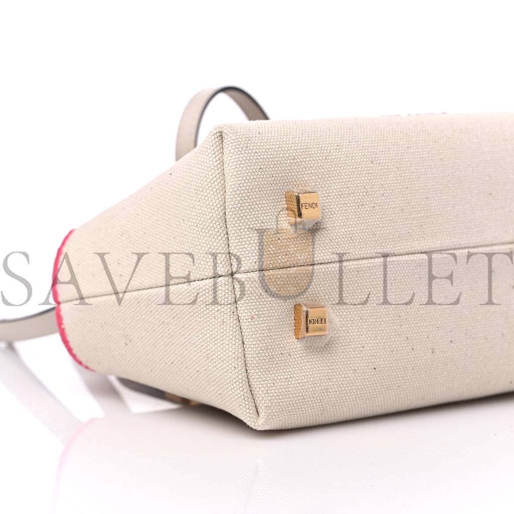 FENDI CANVAS PLEXIGLASS LOGO EMBROIDERED MINI BY THE WAY TOP HANDLE BOSTON BAG GREZZO PINK DALIA (18*11*8cm) FENDI CANVAS PLEXIGLASS LOGO EMBROIDERED MINI BY THE WAY TOP HANDLE BOSTON BAG GREZZO PINK DALIA (18*11*8cm)