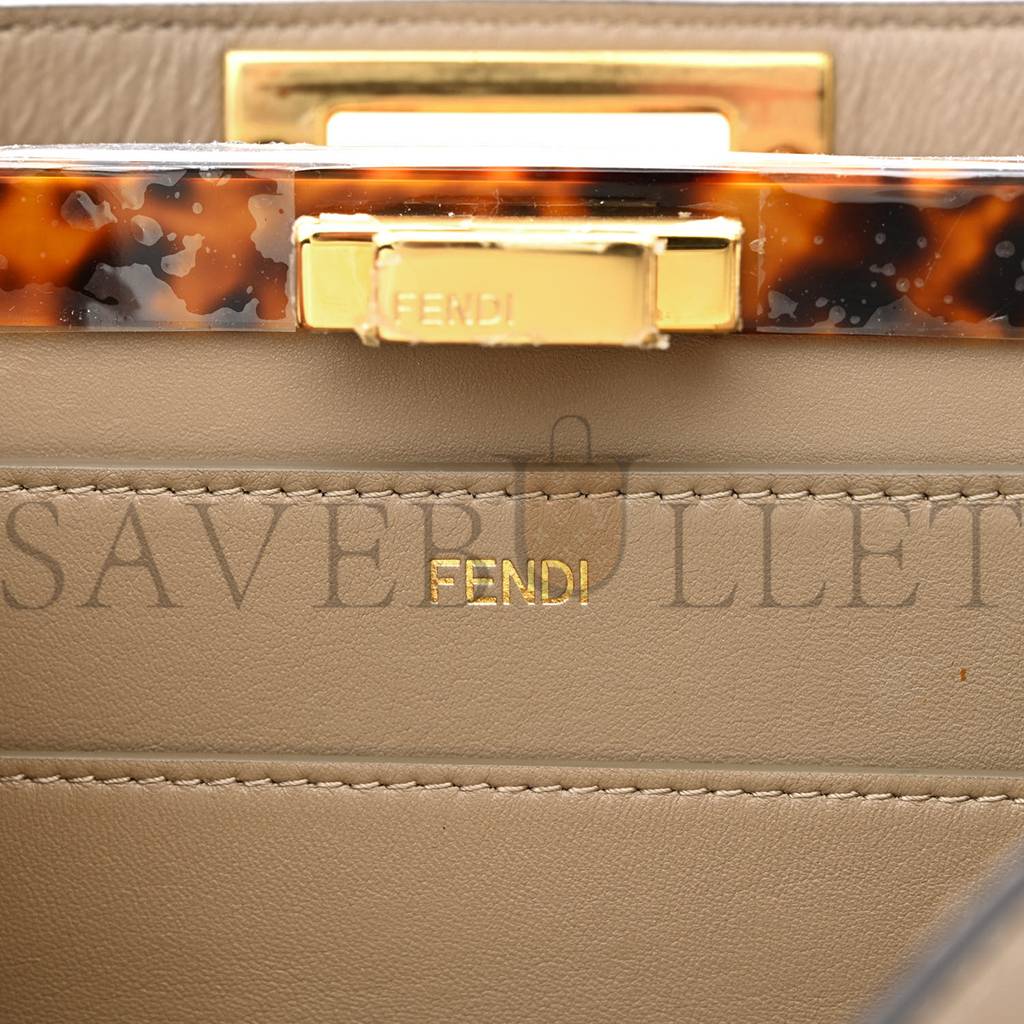 FENDI VITELLO SETA PLEXIGLASS TORTOISE MEDIUM PEEKABOO ICONIC SATCHEL TORTORA (34*25*13cm) FENDI VITELLO SETA PLEXIGLASS TORTOISE MEDIUM PEEKABOO ICONIC SATCHEL TORTORA (34*25*13cm)