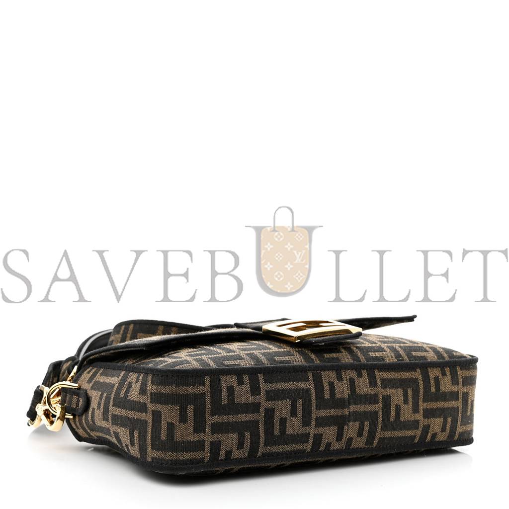 FENDI FABRIC JACQUARD FF 1974 MEDIUM BAGUETTE TOBACCO MORO BLACK (27*14*6cm) FENDI FABRIC JACQUARD FF 1974 MEDIUM BAGUETTE TOBACCO MORO BLACK (27*14*6cm)