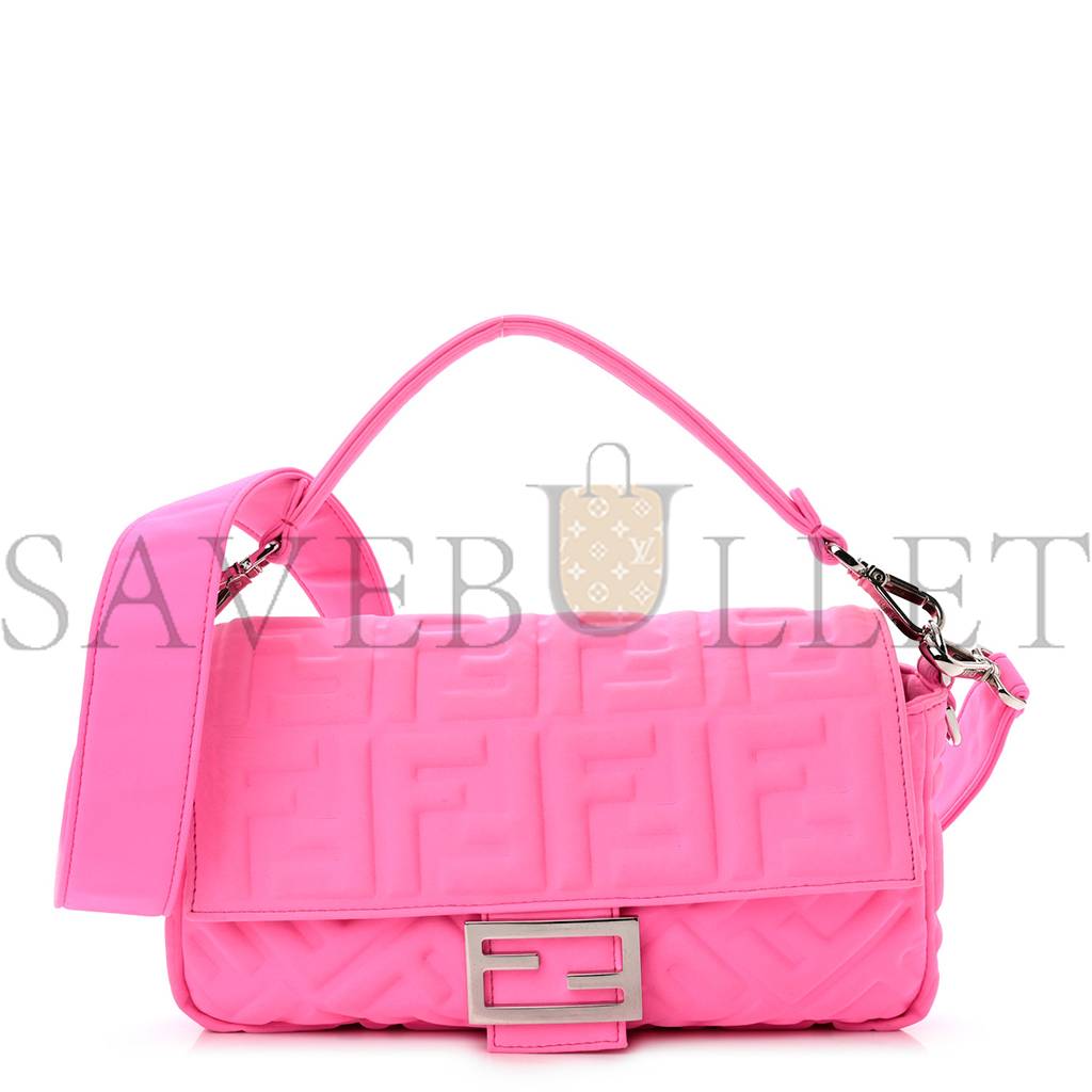 FENDI LYCRA FF 1974 EMBOSSED BAGUETTE ROSA FLUO (27*17*5cm) FENDI LYCRA FF 1974 EMBOSSED BAGUETTE ROSA FLUO (27*17*5cm)