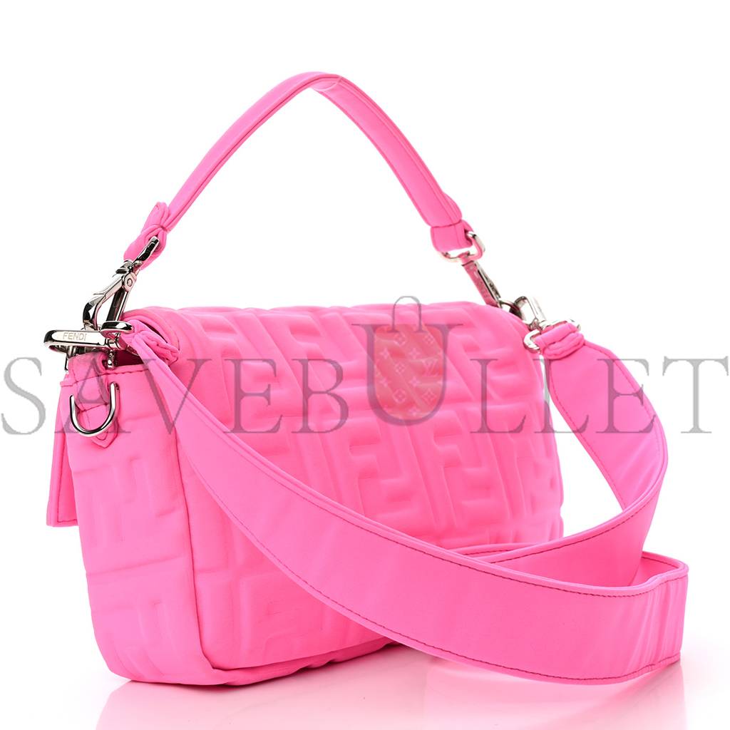 FENDI LYCRA FF 1974 EMBOSSED BAGUETTE ROSA FLUO (27*17*5cm) FENDI LYCRA FF 1974 EMBOSSED BAGUETTE ROSA FLUO (27*17*5cm)
