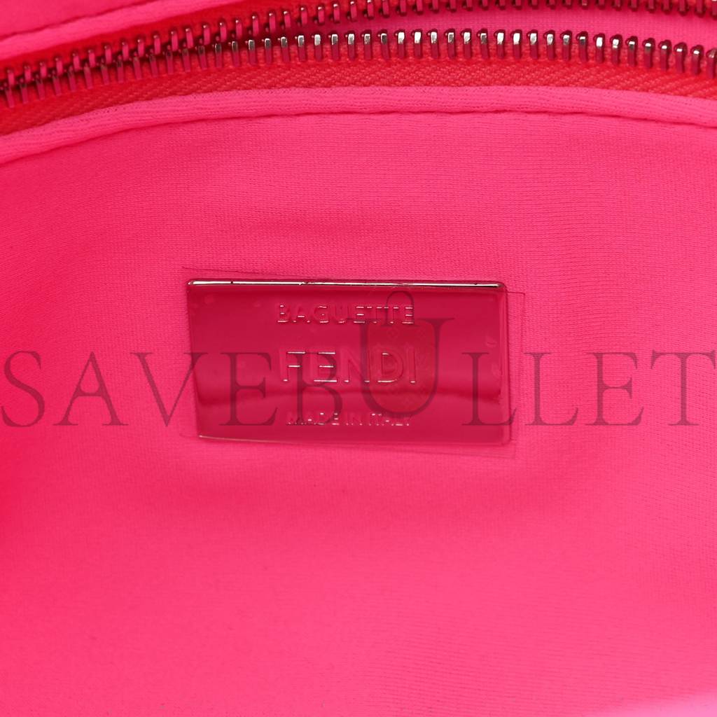 FENDI LYCRA FF 1974 EMBOSSED BAGUETTE ROSA FLUO (27*17*5cm) FENDI LYCRA FF 1974 EMBOSSED BAGUETTE ROSA FLUO (27*17*5cm)