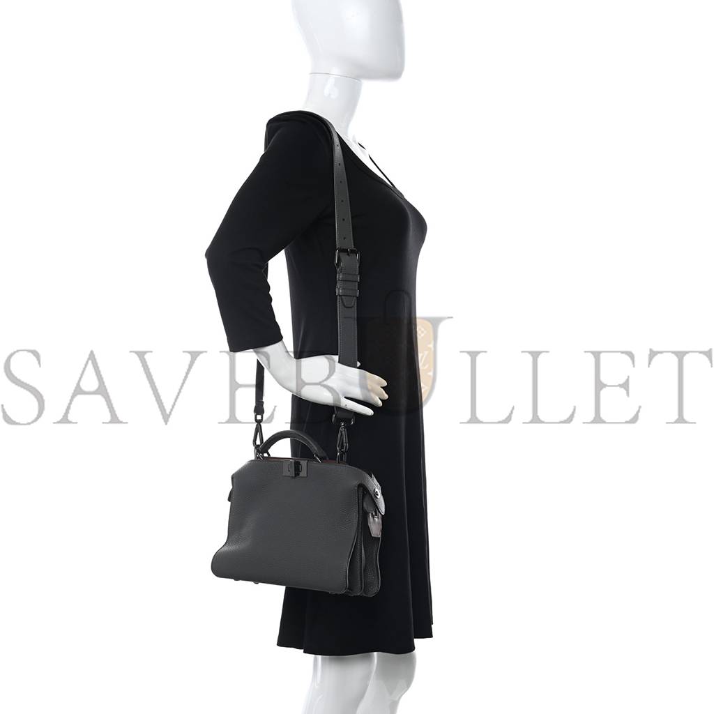 FENDI CUOIO ROMANO VITELLO GRACE LIGHT GLAZED FABRIC BI-COLOR FF 1974 MINI PEEKABOO I SEE U SATCHEL ARGILLA (25*20*9cm) FENDI CUOIO ROMANO VITELLO GRACE LIGHT GLAZED FABRIC BI-COLOR FF 1974 MINI PEEKABOO I SEE U SATCHEL ARGILLA (25*20*9cm)