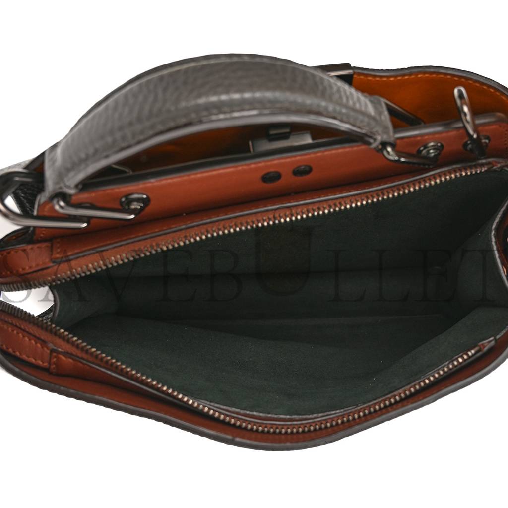 FENDI CUOIO ROMANO VITELLO GRACE LIGHT GLAZED FABRIC BI-COLOR FF 1974 MINI PEEKABOO I SEE U SATCHEL ARGILLA (25*20*9cm) FENDI CUOIO ROMANO VITELLO GRACE LIGHT GLAZED FABRIC BI-COLOR FF 1974 MINI PEEKABOO I SEE U SATCHEL ARGILLA (25*20*9cm)