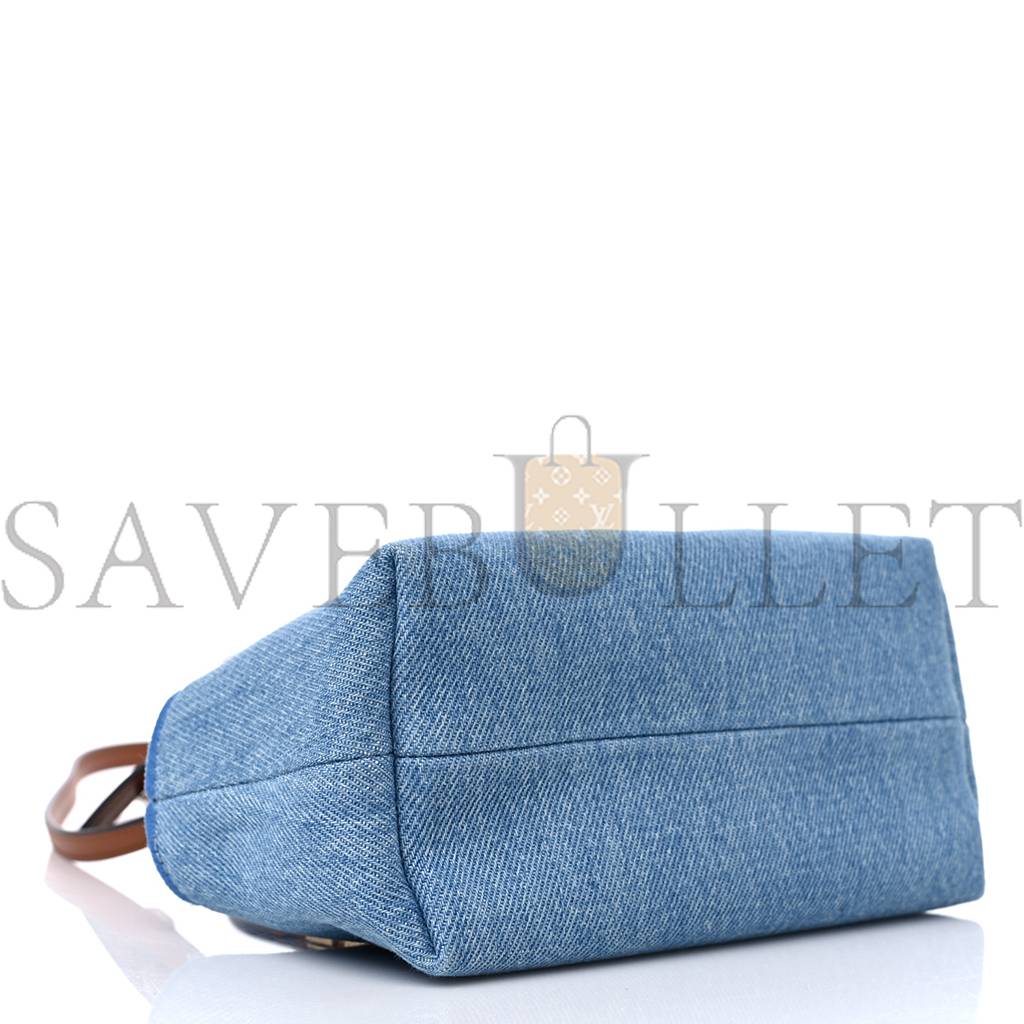 FENDI DENIM VITELLO KING PLEXIGLASS LOGO EMBROIDERED MINI BY THE WAY TOP HANDLE BOSTON BAG LIGHT BLUE (18*10*9cm) FENDI DENIM VITELLO KING PLEXIGLASS LOGO EMBROIDERED MINI BY THE WAY TOP HANDLE BOSTON BAG LIGHT BLUE (18*10*9cm)