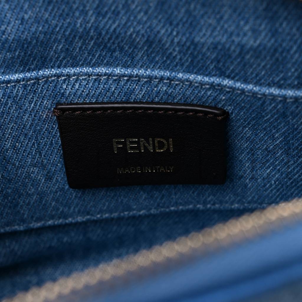 FENDI DENIM VITELLO KING PLEXIGLASS LOGO EMBROIDERED MINI BY THE WAY TOP HANDLE BOSTON BAG LIGHT BLUE (18*10*9cm) FENDI DENIM VITELLO KING PLEXIGLASS LOGO EMBROIDERED MINI BY THE WAY TOP HANDLE BOSTON BAG LIGHT BLUE (18*10*9cm)