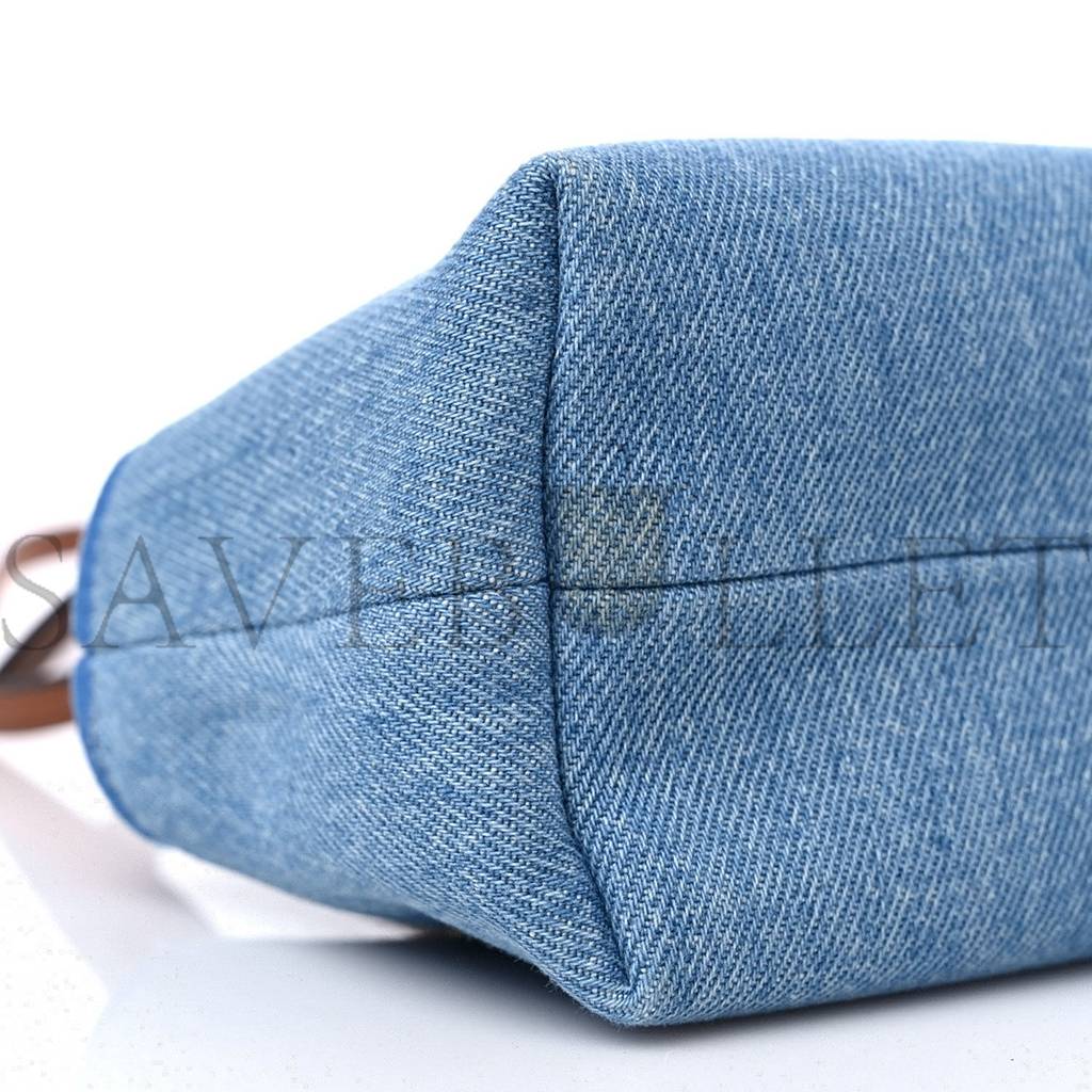 FENDI DENIM VITELLO KING PLEXIGLASS LOGO EMBROIDERED MINI BY THE WAY TOP HANDLE BOSTON BAG LIGHT BLUE (18*10*9cm) FENDI DENIM VITELLO KING PLEXIGLASS LOGO EMBROIDERED MINI BY THE WAY TOP HANDLE BOSTON BAG LIGHT BLUE (18*10*9cm)
