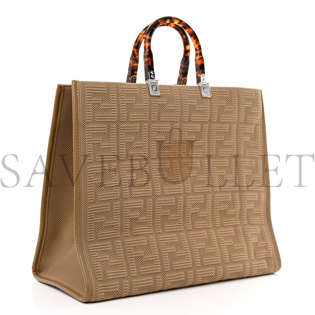 FENDI TECHNICAL FABRIC PLEXIGLASS FF MEDIUM FENDI SUNSHINE SHOPPER TOTE SAND (41*34*19cm) FENDI TECHNICAL FABRIC PLEXIGLASS FF MEDIUM FENDI SUNSHINE SHOPPER TOTE SAND (41*34*19cm)
