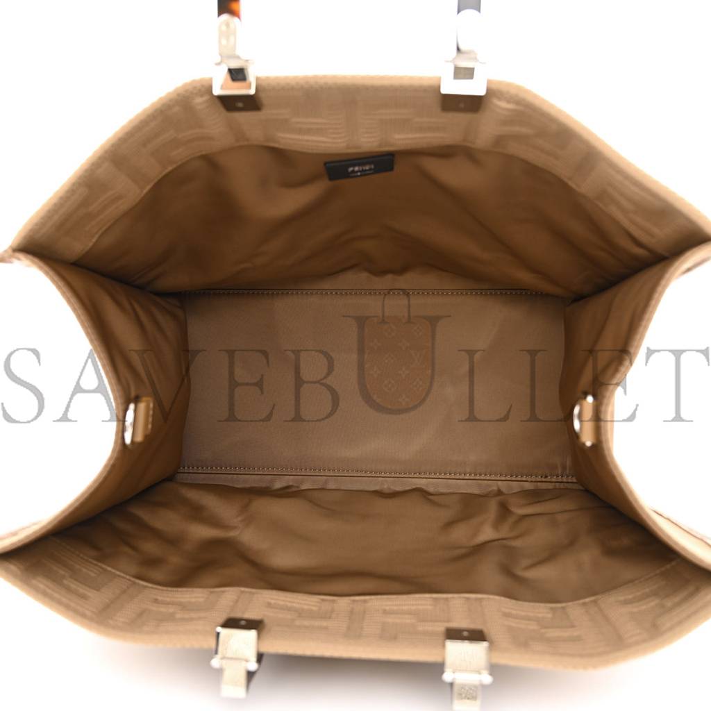 FENDI TECHNICAL FABRIC PLEXIGLASS FF MEDIUM FENDI SUNSHINE SHOPPER TOTE SAND (41*34*19cm) FENDI TECHNICAL FABRIC PLEXIGLASS FF MEDIUM FENDI SUNSHINE SHOPPER TOTE SAND (41*34*19cm)