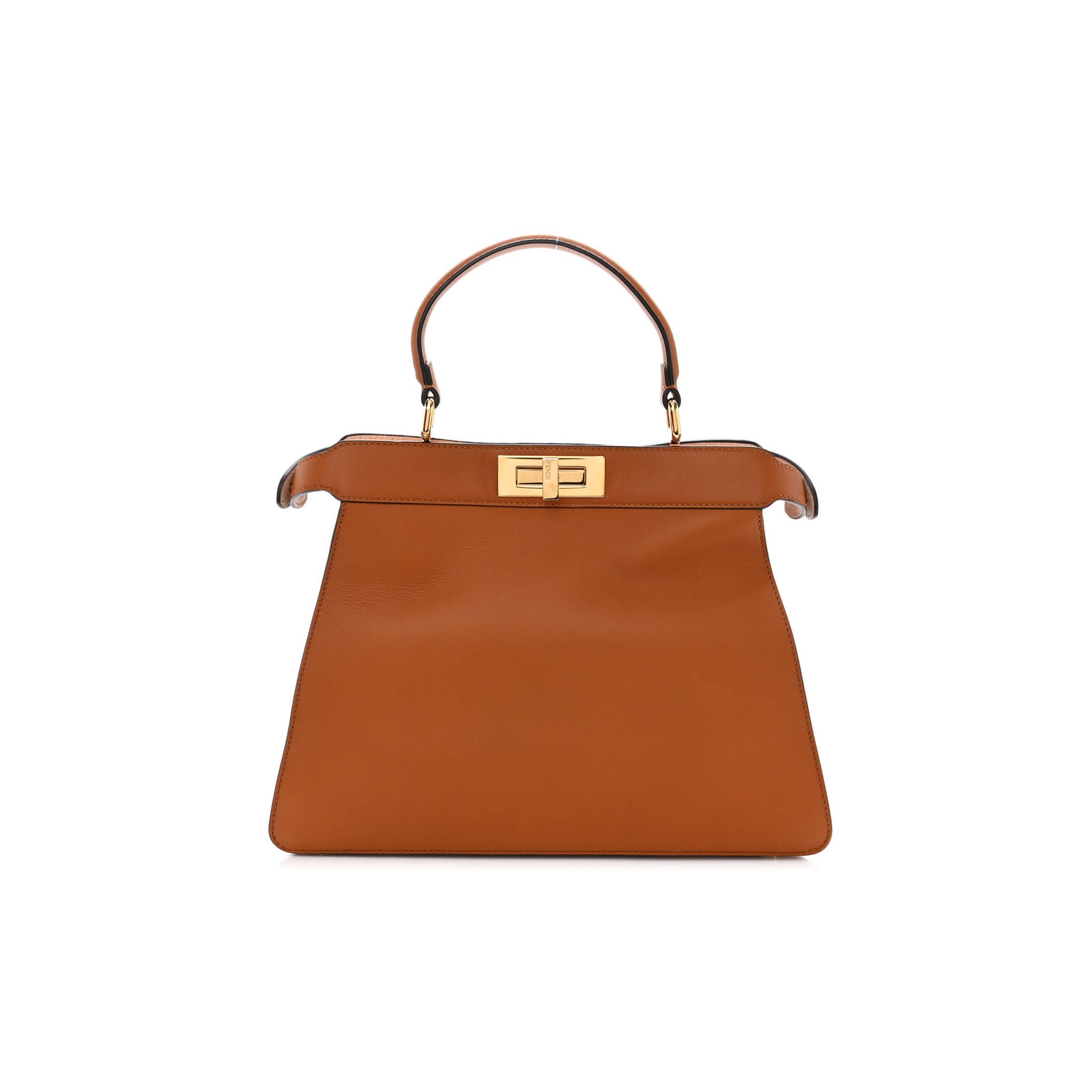 FENDI VITELLO SETA SHINY NAPPA MEDIUM PEEKABOO I SEE U SATCHEL CUOIO LIGHT ROSE (33*25*13cm) FENDI VITELLO SETA SHINY NAPPA MEDIUM PEEKABOO I SEE U SATCHEL CUOIO LIGHT ROSE (33*25*13cm)