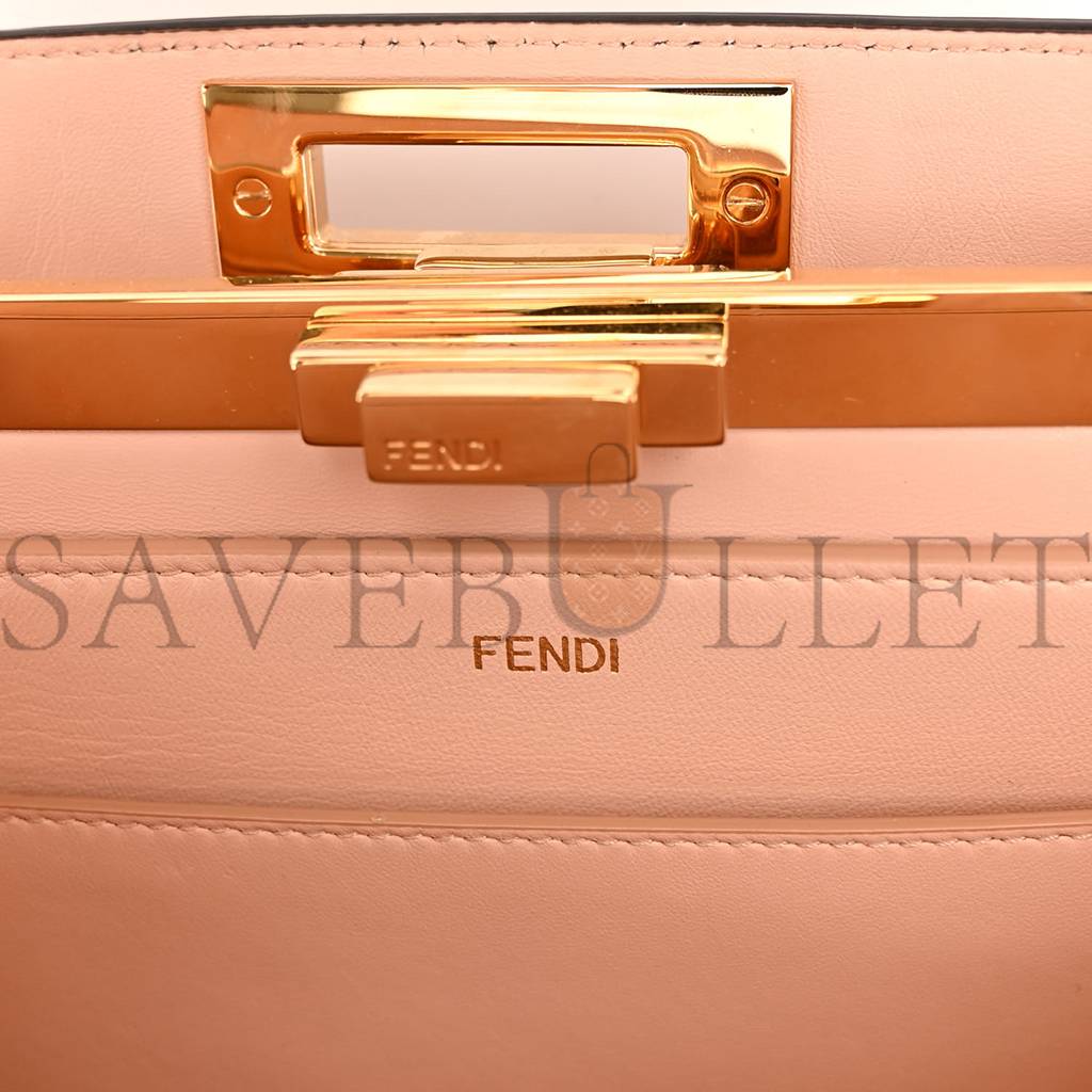 FENDI VITELLO SETA SHINY NAPPA MEDIUM PEEKABOO I SEE U SATCHEL CUOIO LIGHT ROSE (33*25*13cm) FENDI VITELLO SETA SHINY NAPPA MEDIUM PEEKABOO I SEE U SATCHEL CUOIO LIGHT ROSE (33*25*13cm)