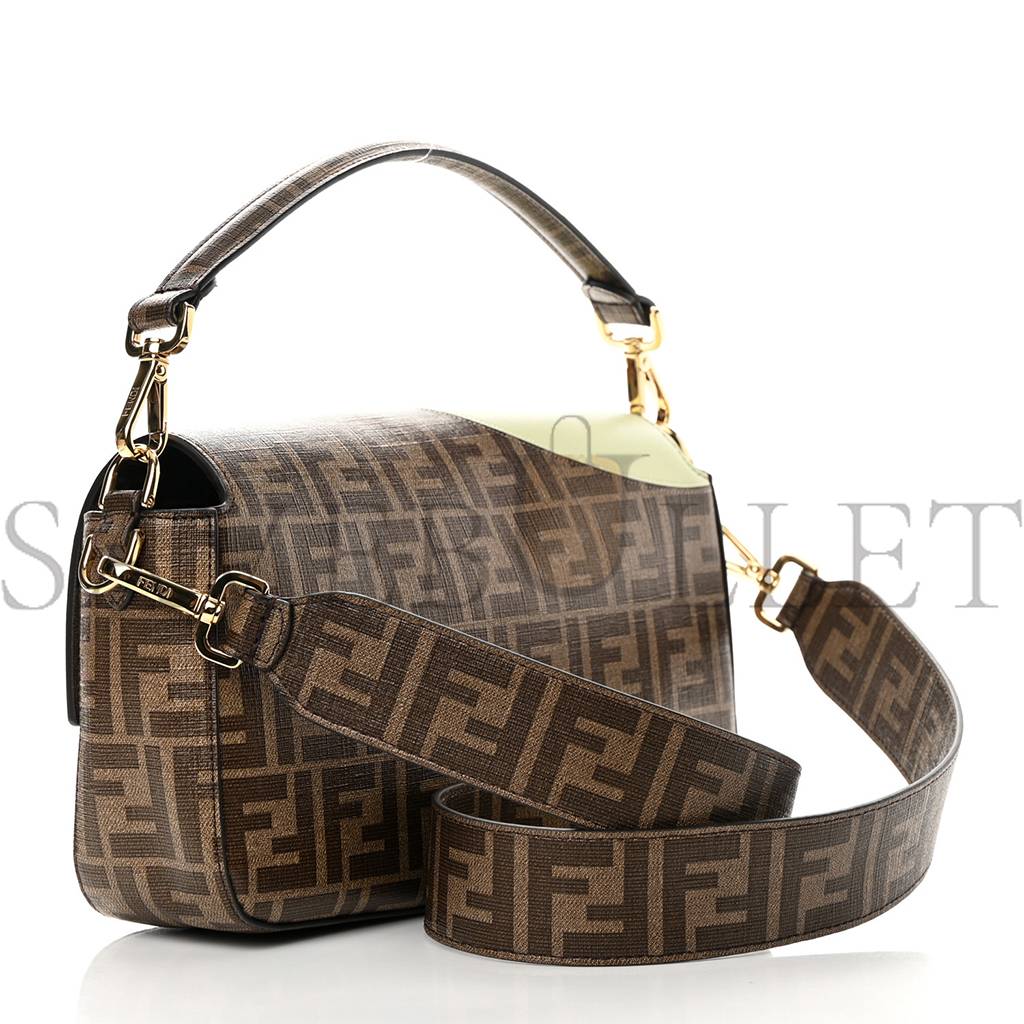 FENDI GLAZED FABRIC FF 1974 HAIRDO GIRLS INLAY BAGUETTE MOGANO PANNA MULTICOLOR (27*15*6cm) FENDI GLAZED FABRIC FF 1974 HAIRDO GIRLS INLAY BAGUETTE MOGANO PANNA MULTICOLOR (27*15*6cm)