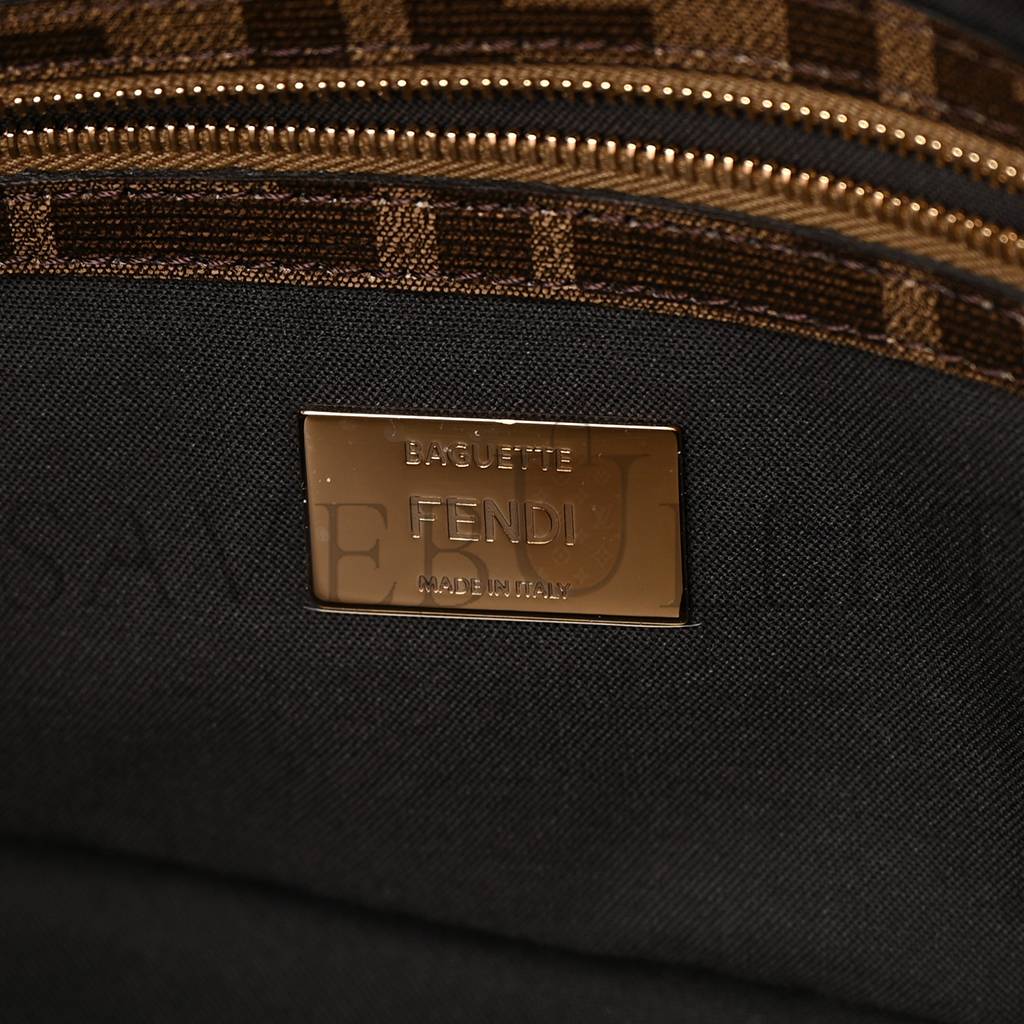 FENDI GLAZED FABRIC FF 1974 HAIRDO GIRLS INLAY BAGUETTE MOGANO PANNA MULTICOLOR (27*15*6cm) FENDI GLAZED FABRIC FF 1974 HAIRDO GIRLS INLAY BAGUETTE MOGANO PANNA MULTICOLOR (27*15*6cm)