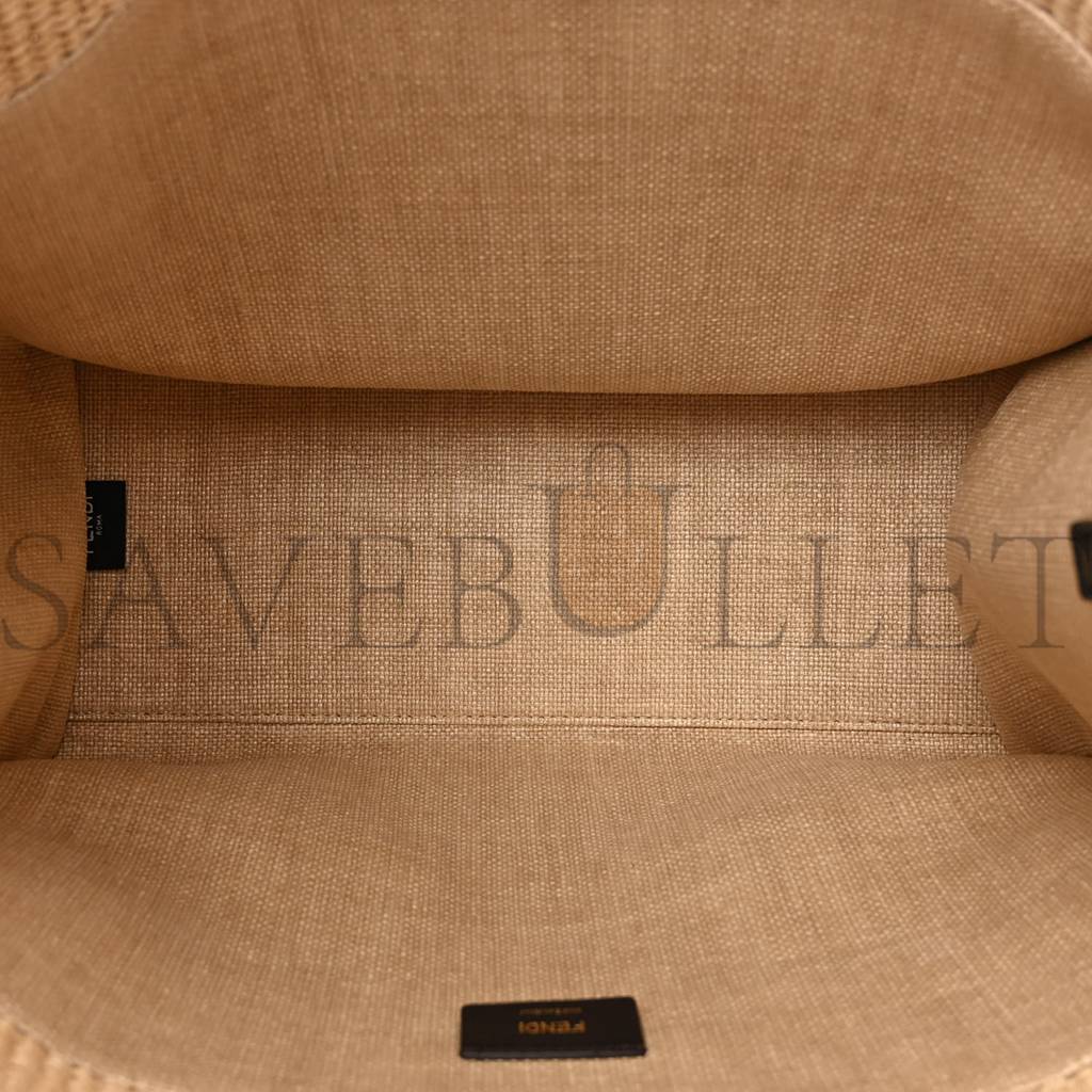 FENDI STRAW VITELLO KING PLEXIGLASS WOVEN MEDIUM FENDI SUNSHINE SHOPPER TOTE NATURAL BLACK (36*32*17cm) FENDI STRAW VITELLO KING PLEXIGLASS WOVEN MEDIUM FENDI SUNSHINE SHOPPER TOTE NATURAL BLACK (36*32*17cm)