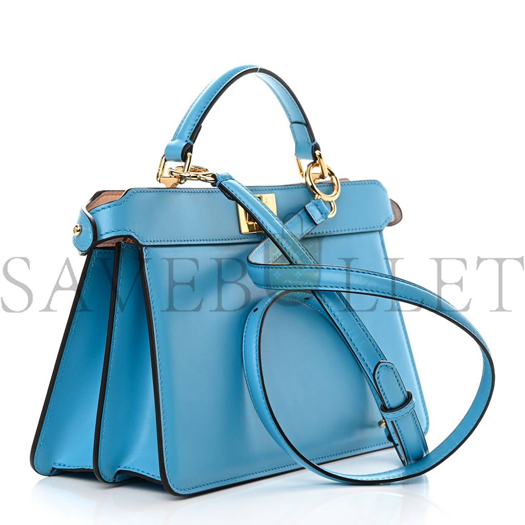 FENDI VITELLO KING LUXOR SHINY NAPPA MEDIUM PEEKABOO I SEE U EAST WEST SATCHEL CYBER BLUE LIGHT ROSE (29*18*11cm) FENDI VITELLO KING LUXOR SHINY NAPPA MEDIUM PEEKABOO I SEE U EAST WEST SATCHEL CYBER BLUE LIGHT ROSE (29*18*11cm)