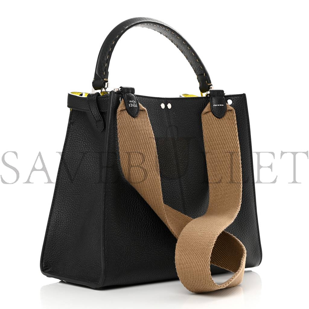 FENDI CUOIO ROMANO FLUO SELLERIA MEDIUM PEEKABOO X-LITE BLACK GIALLO FLUO (29*2*13cm) FENDI CUOIO ROMANO FLUO SELLERIA MEDIUM PEEKABOO X-LITE BLACK GIALLO FLUO (29*2*13cm)