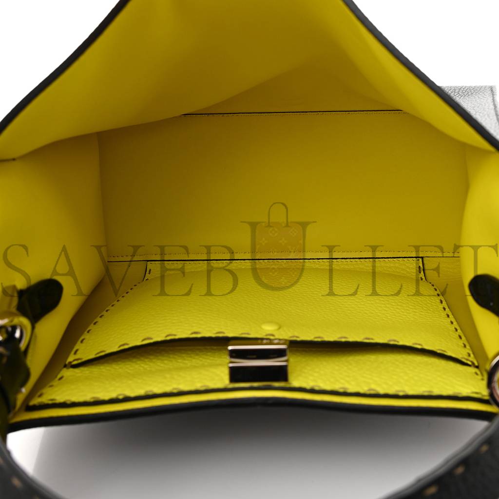 FENDI CUOIO ROMANO FLUO SELLERIA MEDIUM PEEKABOO X-LITE BLACK GIALLO FLUO (29*2*13cm) FENDI CUOIO ROMANO FLUO SELLERIA MEDIUM PEEKABOO X-LITE BLACK GIALLO FLUO (29*2*13cm)