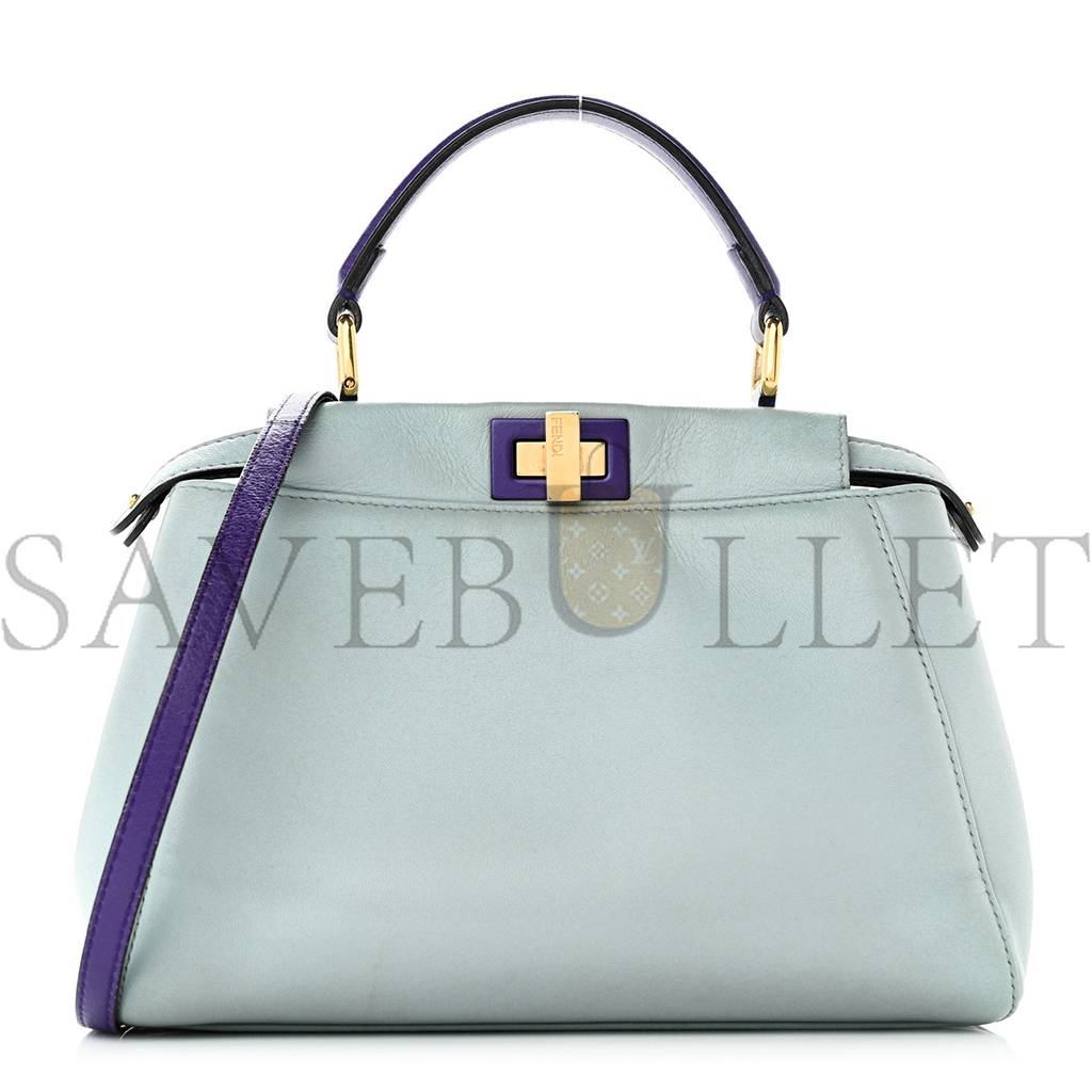 FENDI NAPPA COLORBLOCK MINI PEEKABOO ICONIC SATCHEL POLVERE PURPLE RAIN RUBY (23*17*11cm) FENDI NAPPA COLORBLOCK MINI PEEKABOO ICONIC SATCHEL POLVERE PURPLE RAIN RUBY (23*17*11cm)