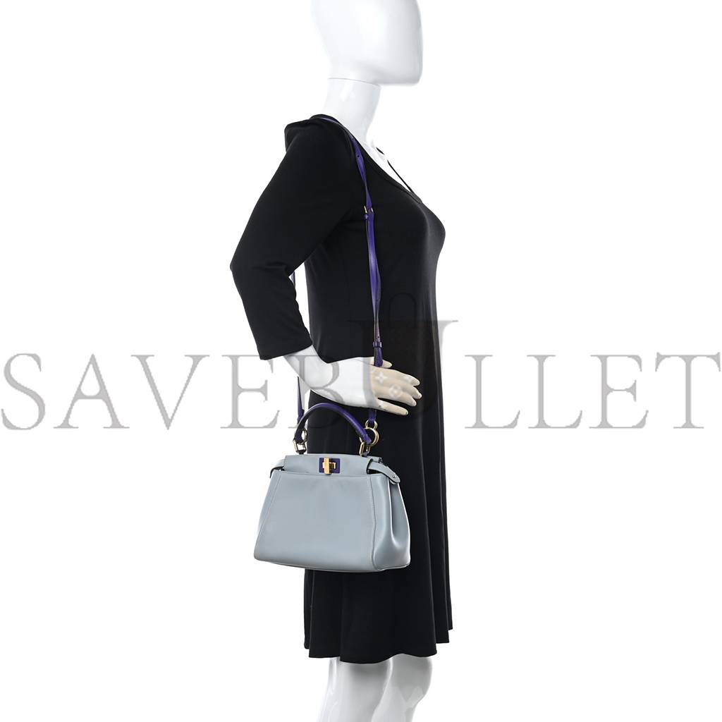 FENDI NAPPA COLORBLOCK MINI PEEKABOO ICONIC SATCHEL POLVERE PURPLE RAIN RUBY (23*17*11cm) FENDI NAPPA COLORBLOCK MINI PEEKABOO ICONIC SATCHEL POLVERE PURPLE RAIN RUBY (23*17*11cm)