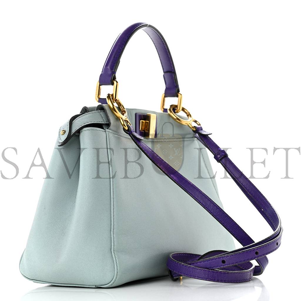 FENDI NAPPA COLORBLOCK MINI PEEKABOO ICONIC SATCHEL POLVERE PURPLE RAIN RUBY (23*17*11cm) FENDI NAPPA COLORBLOCK MINI PEEKABOO ICONIC SATCHEL POLVERE PURPLE RAIN RUBY (23*17*11cm)