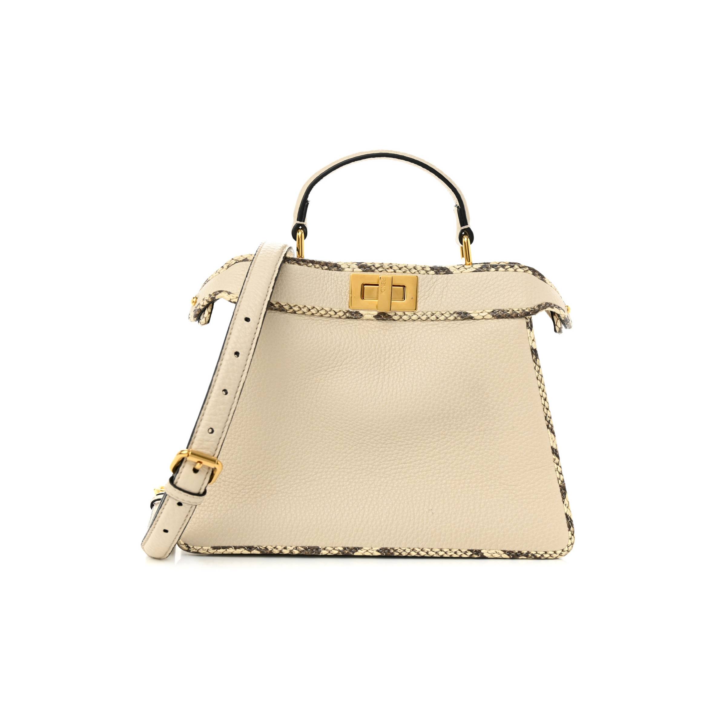 FENDI CUOIO ROMANO ELAPHE CHAMOIS PYTHON PRINT SMALL PEEKABOO I SEE U SATCHEL CAMELIA (27*20*11cm) FENDI CUOIO ROMANO ELAPHE CHAMOIS PYTHON PRINT SMALL PEEKABOO I SEE U SATCHEL CAMELIA (27*20*11cm)