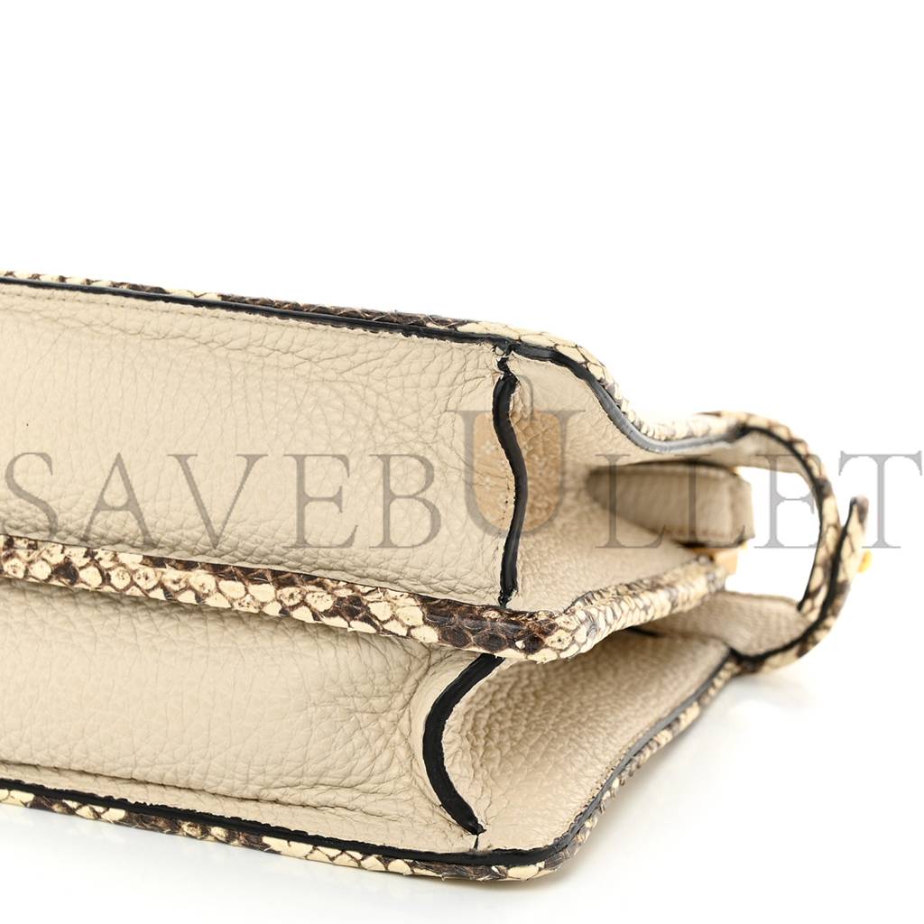 FENDI CUOIO ROMANO ELAPHE CHAMOIS PYTHON PRINT SMALL PEEKABOO I SEE U SATCHEL CAMELIA (27*20*11cm) FENDI CUOIO ROMANO ELAPHE CHAMOIS PYTHON PRINT SMALL PEEKABOO I SEE U SATCHEL CAMELIA (27*20*11cm)