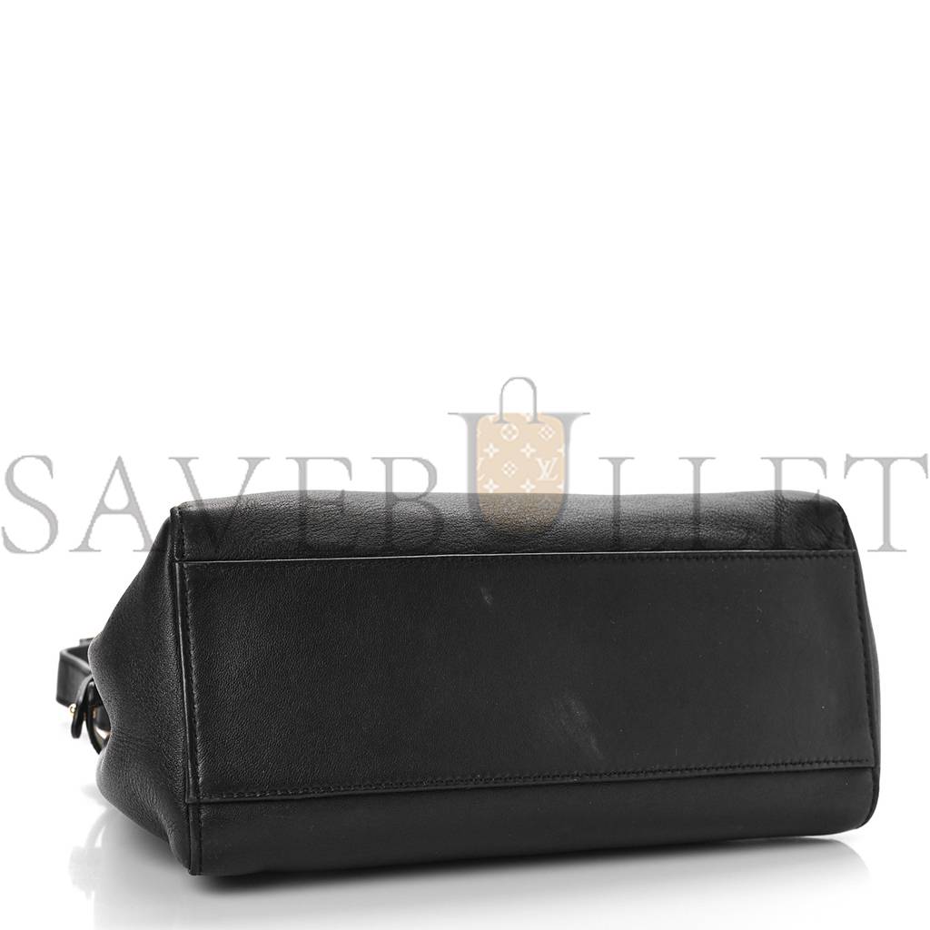 FENDI NAPPA MINI PEEKABOO ICONIC SATCHEL BLACK (23*19*11cm) FENDI NAPPA MINI PEEKABOO ICONIC SATCHEL BLACK (23*19*11cm)