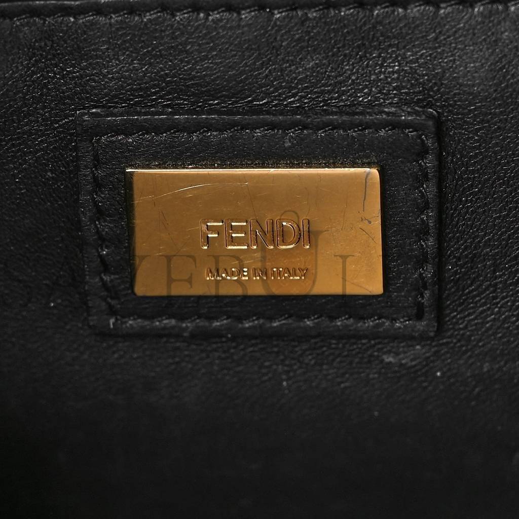 FENDI NAPPA MINI PEEKABOO ICONIC SATCHEL BLACK (23*19*11cm) FENDI NAPPA MINI PEEKABOO ICONIC SATCHEL BLACK (23*19*11cm)