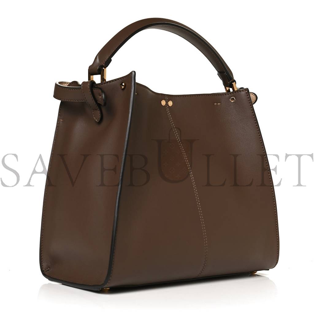 FENDI VITELLO SETA GLAZED FABRIC FF 1974 MEDIUM PEEKABOO X-LITE MAYA MOGANO PANNA (30*25*15cm) FENDI VITELLO SETA GLAZED FABRIC FF 1974 MEDIUM PEEKABOO X-LITE MAYA MOGANO PANNA (30*25*15cm)