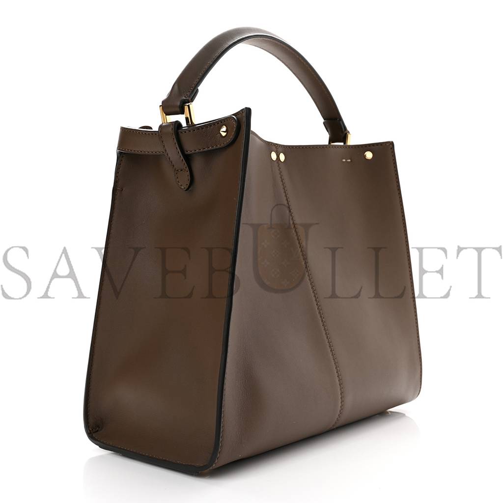 FENDI VITELLO SETA GLAZED FABRIC FF 1974 MEDIUM PEEKABOO X-LITE MAYA MOGANO PANNA (30*25*15cm) FENDI VITELLO SETA GLAZED FABRIC FF 1974 MEDIUM PEEKABOO X-LITE MAYA MOGANO PANNA (30*25*15cm)